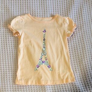Carter's Peach Floral Eiffel Tower Tee